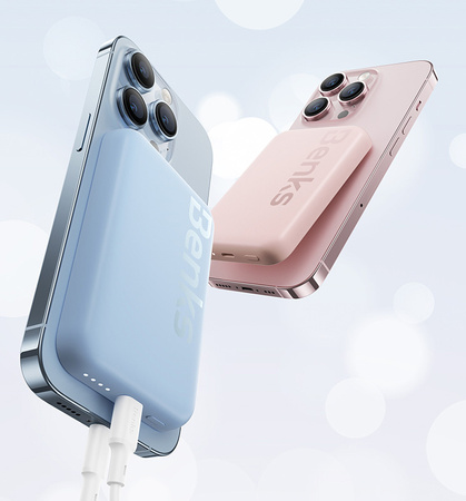 Benks Power bank 6000mAh MP10 - Typ C - magnetyczny z ładowaniem indukcyjnym niebieski