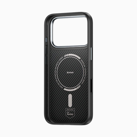 Benks Etui Magnetic Carbon Kevlar Armor Pro Metal Frame 600D do iPhone 17 Pro Max czarne (Camera Control Button) – Pancerne Etui Carbon Kevlarowe z Funkcją Camera Control