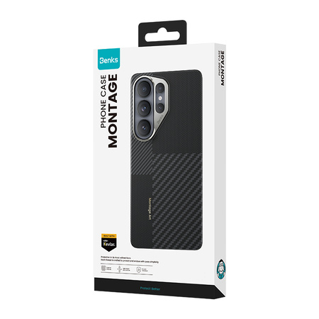 Benks Etui do Samsung Galaxy S26 Ultra Carbon Kevlar 600D+1500D Armor Air Montage z MagSafe Wzmacniane – Czarne