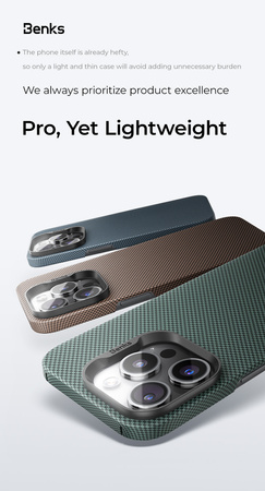Benks Etui Magnetic Armor Tint Kevlar 1000D (0064) do iPhone 16 Plus Złote