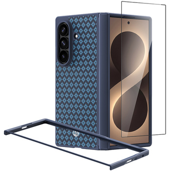 Benks Etui Magnetic Armor Grid Pro Grand Combo do Samsung Galaxy Z Fold 8 Ultra Niebieskie