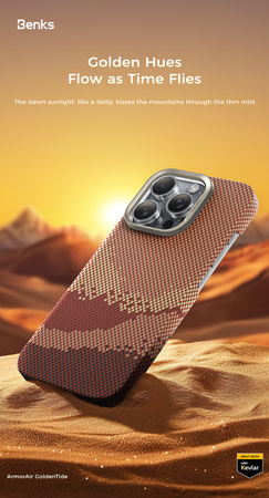 Benks Etui Magnetic Golden Tide Kevlar 600D do Iphone 16 Pro