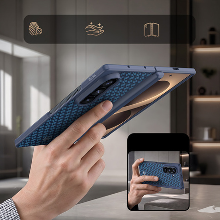 Benks Etui Magnetic Armor Grid Pro Grand Combo do Samsung Galaxy Z Fold 8 Ultra Niebieskie