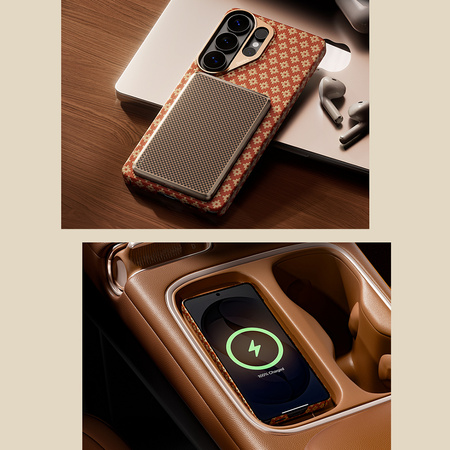 Benks Etui Magnetic Armor Air Armor Grid Kevlar Metal Frame 600D (C.K.FL.SA.GD.A050) do Samsung Galaxy S26 Ultra FORTUNE pomarańczowe