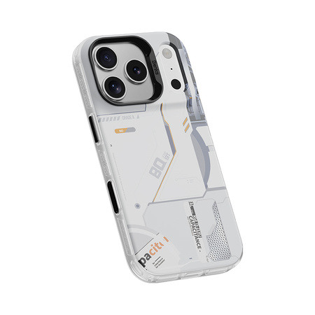 Benks Etui Dynamic Magnetic Mecha do iPhone 17 Pro Max białe (Camera Control Button) – Futurystyczne Etui z Funkcją Camera Control i Pełną Ochroną