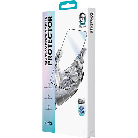 Benks Szkło Hartowane Glass Warrior Sapphire Coating do iPhone 18 Pro Max / 17 Pro Max Czarne