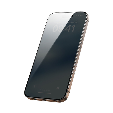 Benks Hartowane szkło Ultra Shield Privacy Glass (FK65) do Iphone 16 Pro czarne (Thin Edge)