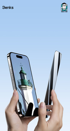 Benks Hartowane szkło Ultra Shield Privacy Glass (FK65) do Iphone 16 Pro czarne (Thin Edge)