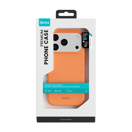 Benks Etui Magnetic Vita Pro Silicone (A070) do iPhone 17 Pro Max Pomarańczowe (Camera Control Button)