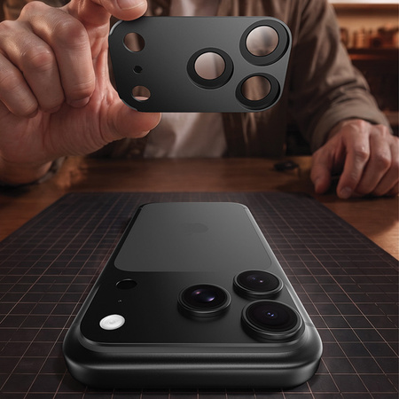 Benks Szkło Hartowane OmniWarrior Metal Integrated Lens Protector do iPhone 18 Pro Czarne