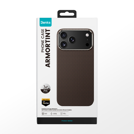Benks Etui Magnetic Carbon Kevlar Armor Tint 1000D do iPhone 17 Air złote – Smukłe Etui Carbon Kevlarowe z Ochroną i Stylowym Wyglądem