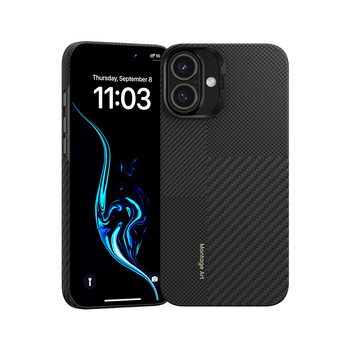 Benks Etui Montage Magnetic Armor Air Kevlar PC Frame 600D+1500D (M063) do iPhone 16 Czarne