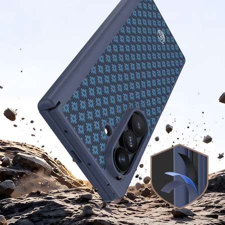 Benks Etui Magnetic Armor Grid Pro Grand Combo do Samsung Galaxy Z Fold 8 Ultra Niebieskie