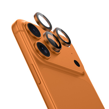 Benks Szkło Hartowane DR Sapphire Lens Protector na aparat do iPhone 17 Pro / 17 Pro Max (obiektyw 3 sztuki) Pomarańczowe