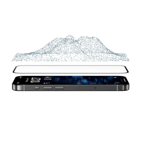 Benks Hartowane szkło Glass Warrior Sapphire Coating (LS65) do Iphone 16 Pro Max czarne (Thin Edge)