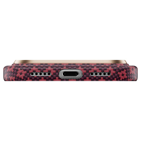 Benks Etui Magnetic Armor Air Armor Grid Kevlar Metal Frame 600D do iPhone 18 Pro / 17 Pro burgundowe – wytrzymałe etui z włóknem Kevlar® i pełną ochroną MagSafe