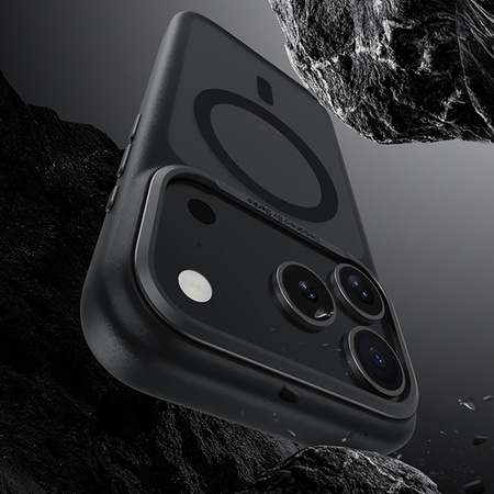 Benks Etui Magnetic Mist Metal Frame do iPhone 17 Pro czarne (Camera Control Button) – Wytrzymałe Etui z Metalową Ramką i Camera Control