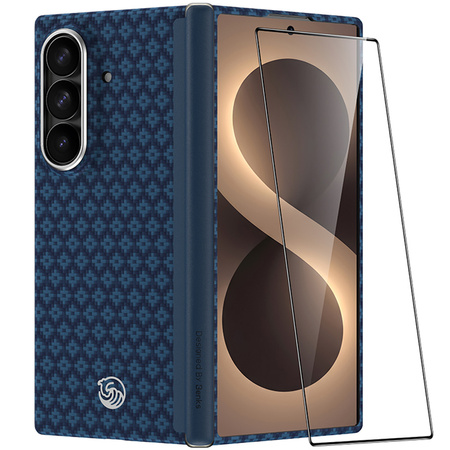 Benks Etui Magnetic Armor Grid Air Grand Combo do Samsung Galaxy Z Fold 8 Ultra Niebieskie