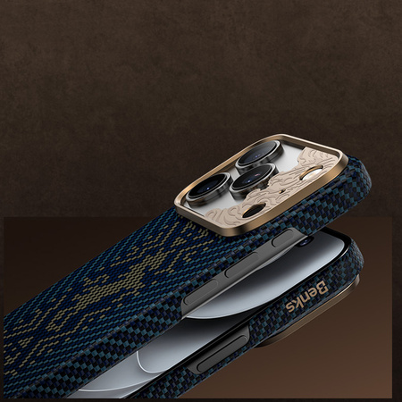 Benks Etui Magnetic Armor Air Knight Kevlar Metal Frame do iPhone 18 Pro Max / 17 Pro Max niebieskie – wytrzymałe etui z włóknem Kevlar® i pełną ochroną MagSafe