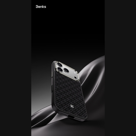 Benks Etui Magnetic Armor Pro Armor Grid Kevlar Metal Frame 600D do iPhone 18 Pro / 17 Pro czarne – wytrzymałe etui z włóknem Kevlar® i pełną ochroną MagSafe