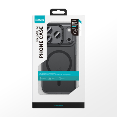 Benks Etui Magnetic Lucid Armor do iPhone 17 czarne (Camera Control Button) – Etui MagSafe z Funkcją Camera Control i Pełną Ochroną