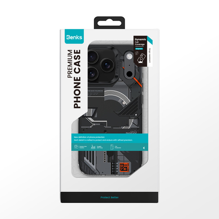 Benks Etui Dynamic Magnetic Mecha do iPhone 17 Pro czarne (Camera Control Button) – Smukłe Etui z Serii Mecha z Camera Control i MagSafe