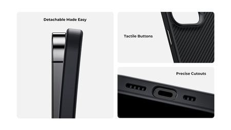 Benks Etui Carbon Kevlar Armor Pro MagSafe do iPhone 16 Pro plecki pokrowiec ochrona Camera Control sterowanie aparatem