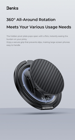 Benks uchwyt ring podstawka magnetyczna do telefonu kevlar carbon MagSafe etui pop socket