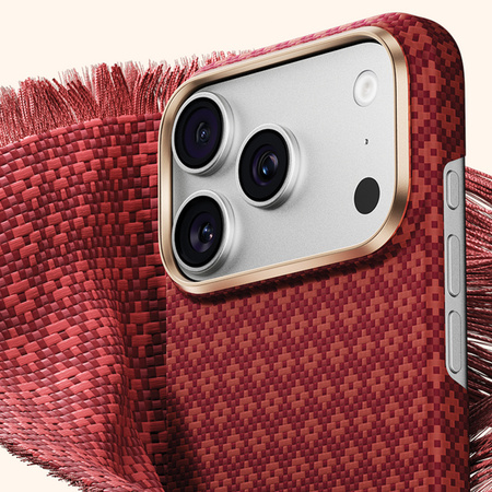 Benks Etui Magnetic Armor Air Armor Grid Kevlar Metal Frame 600D do iPhone 18 Pro Max / 17 Pro Max czerwone – wytrzymałe etui z włóknem Kevlar® i pełną ochroną MagSafe