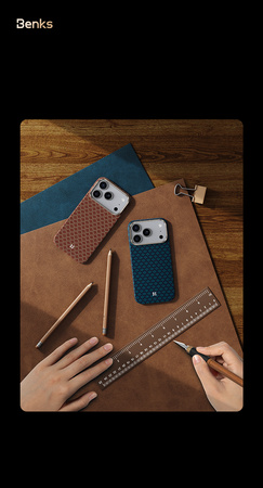 Benks Etui Magnetic Armor Air Armor Grid Kevlar Metal Frame 600D (0070) do Iphone 17 Pro Max pomarańczowe