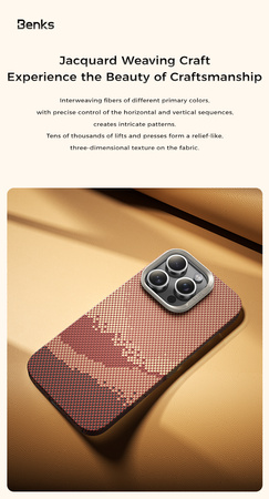 Benks Etui Magnetic Golden Tide Kevlar 600D do iPhone 16 Pro