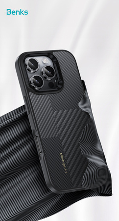 Benks Etui Carbon Kevlar Armor Pro Montage MagSafe do iPhone 16 Pro plecki pokrowiec ochrona Camera Control sterowanie aparatem