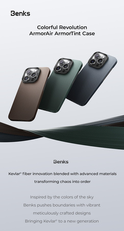 Benks Etui Magnetic Armor Tint Kevlar 1000D (0064) do Iphone 16 Plus zielony