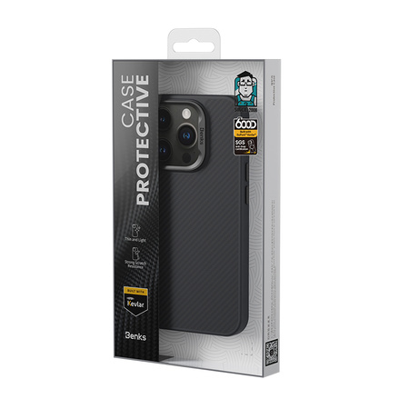 Benks Etui Magnetic Armor Pro Kevlar Metal Frame 600D do iPhone 16 Plus Czarne