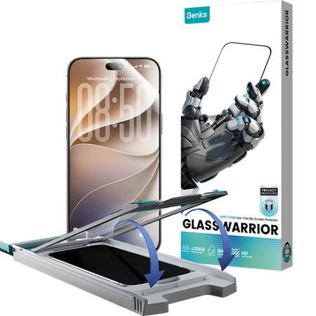 Benks Szkło Hartowane Glass Warrior Privacy do iPhone 18 Pro Max Czarne