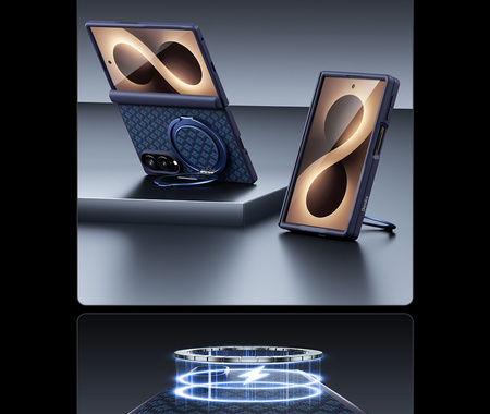 Benks Etui Magnetic Armor Grid Pro Grand Combo (C.K.FL.SA.BE.CS60) do Samsung Galaxy Z Fold 8 niebieski