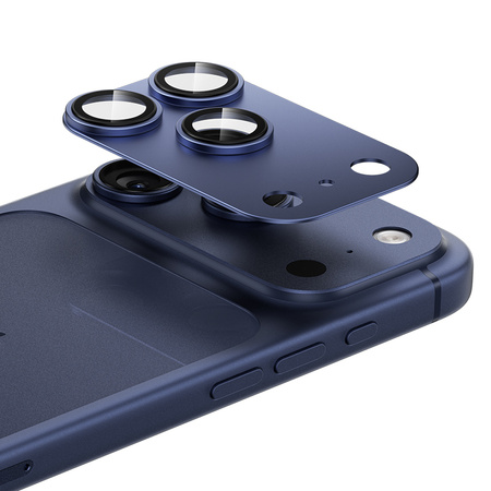 Benks Szkło Hartowane Glass Warrior Metal Integrated Lens Protector (C070) do iPhone 17 Pro Max (obiektyw 3 sztuki) Niebieskie