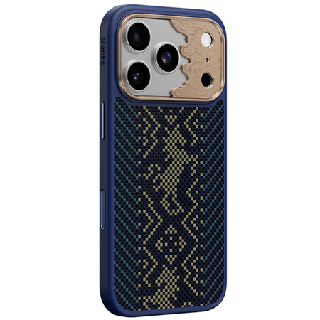 Benks Etui Magnetic Armor Pro Knight Kevlar Metal Frame do iPhone 18 Pro Max / 17 Pro Max niebieskie – wytrzymałe etui z włóknem Kevlar® i pełną ochroną MagSafe