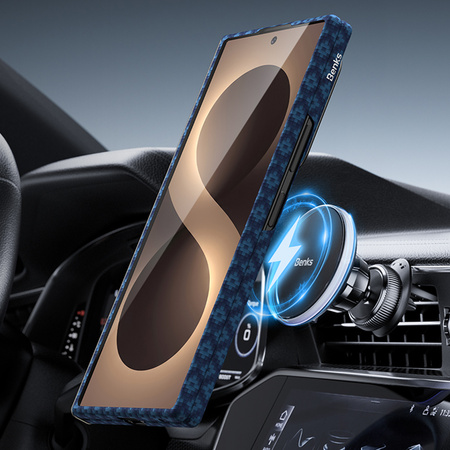 Benks Etui Magnetic Armor Grid Air Grand Combo do Samsung Galaxy Z Fold 8 Ultra Niebieskie