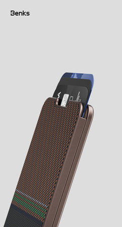 BENKS Portfel MagWallet ArmorGo 600D Stand MagSafe na plecki telefonu 5 kart Carbon Kevlar