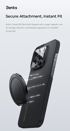 Benks uchwyt ring podstawka magnetyczna do telefonu kevlar carbon MagSafe etui pop socket