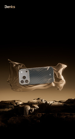 Benks Etui Magnetic Armor Air Armor Grid Kevlar Metal Frame 600D (0070) do Iphone 17 Pro Max pomarańczowe