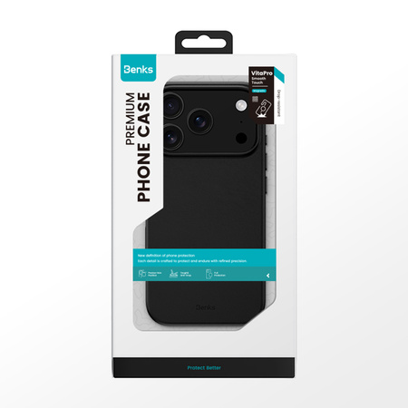 Benks Etui Magnetic Vita Pro Silicone do iPhone 17 Pro czarne (Camera Control Button) – Smukłe Etui Silikonowe z Ochroną Aparatu