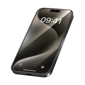 Benks Hartowane szkło Arc Shield Full Coverage (GA62) do iPhone 15 Pro Max czarne – pełne pokrycie ekranu, ochrona premium