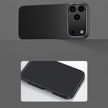 Benks Etui Magnetic Carbon Kevlar Armor Air Metal Frame 600D do iPhone 17 Air czarne – Smukłe Etui Carbon Kevlarowe z Ramką Metalową