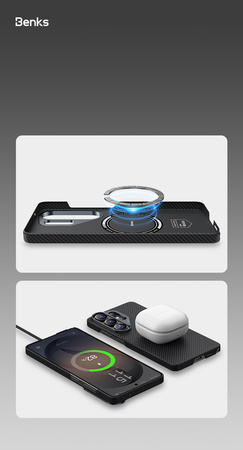 Benks Etui do Samsung Galaxy S26 Ultra Carbon Kevlar Armor Air z MagSafe Wzmacniane – Czarne