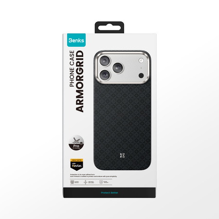 Benks Etui Magnetic Armor Pro Armor Grid Kevlar Metal Frame 600D (Y069) do iPhone 17 Pro Czarne