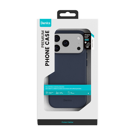 Benks Etui Magnetic Vita Pro Silicone (A069) do iPhone 17 Pro Niebieskie (Camera Control Button)