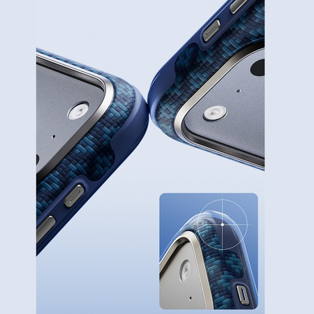 Benks Etui Magnetic Armor Grid Edge X9 Kevlar Metal Frame do iPhone 18 Pro Max / 17 Pro Max niebieskie – wytrzymałe etui z włóknem Kevlar® i pełną ochroną MagSafe