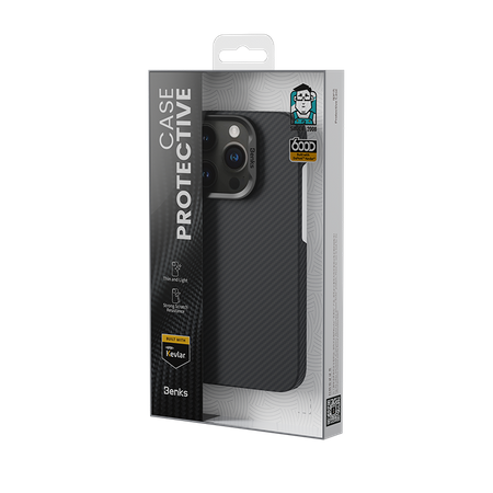 Benks Etui Magnetic Armor Air Kevlar PC Frame 600D do iPhone 16 Plus Czarne